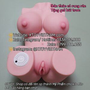 [MÃ 008 ] BÚP BÊ BÁN THÂN 2 LỖ RUNG RÊN SILICONE NGUYÊN KHỐI