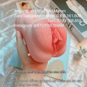 [MÃ 011] MÔNG SILICONE CẦM TAY CHƠI 2 LỖ
