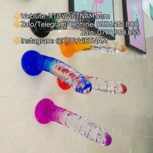 [Mã 051] Dương vật Silicone Phối Màu Trơn