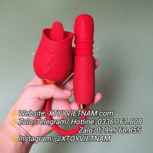 Alternative view of [ MÃ 276] LƯỠI LIẾM HOA HỒNG KÈM DƯƠNG VẬT THỤT XOAY