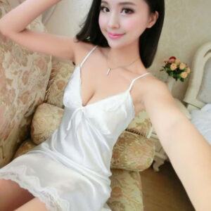 [Mã 380] Váy Lựa Phối Ren